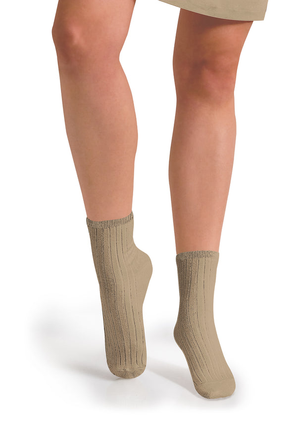 Adult La Mini Ribbed Socks - Petite Taupe