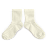 La Mini Ribbed Ankle Socks | Cream
