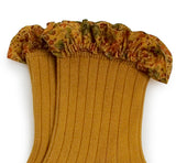 Charlotte Liberty Ruffle Ankle Socks - Mustard