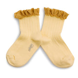 Brigitte Gingham Ruffle Ankle Socks - Vanilla