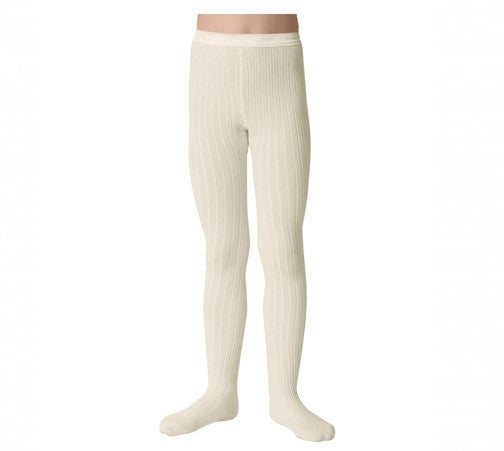 Louise Ribbed Tights - Cream