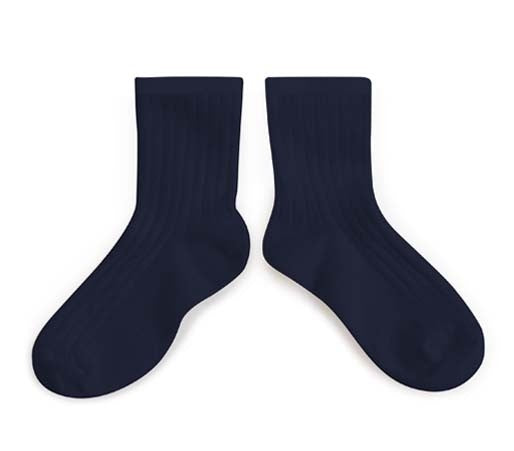 La Mini Ribbed Socks - Navy