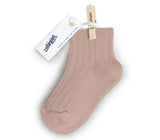 La Mini Ribbed Ankle Socks - Antique Rose
