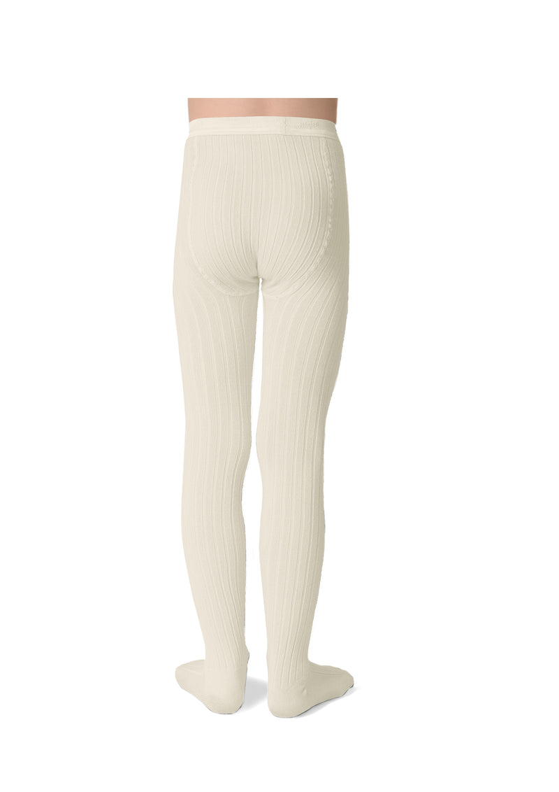Amelie Glittery Ribbed Tights - Cream