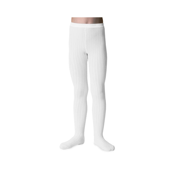 Louise Ribbed Tights - White