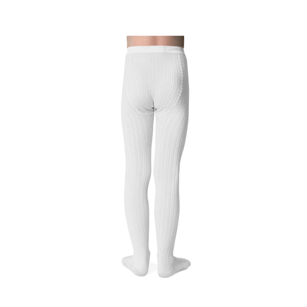 Louise Ribbed Tights - White