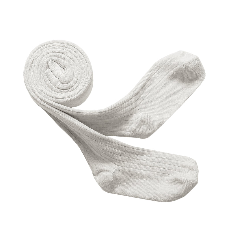 Louise Ribbed Tights - White