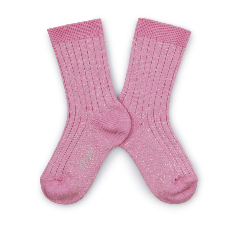 Womens Victoire Glittery Socks | Candy Pink