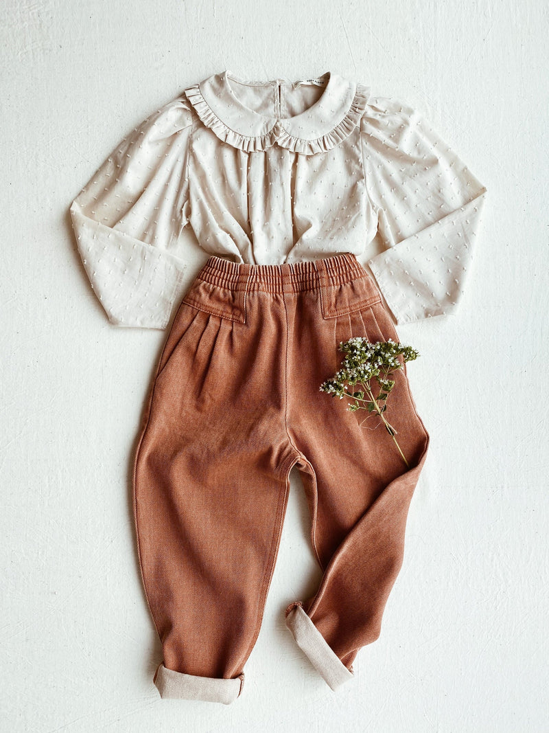 Astrid Blouse | Swiss Dot | Milk | Marigold Modern Kids