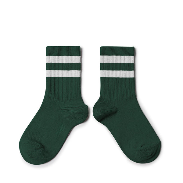 Adult Nico Varsity Crew Socks | Forest Green