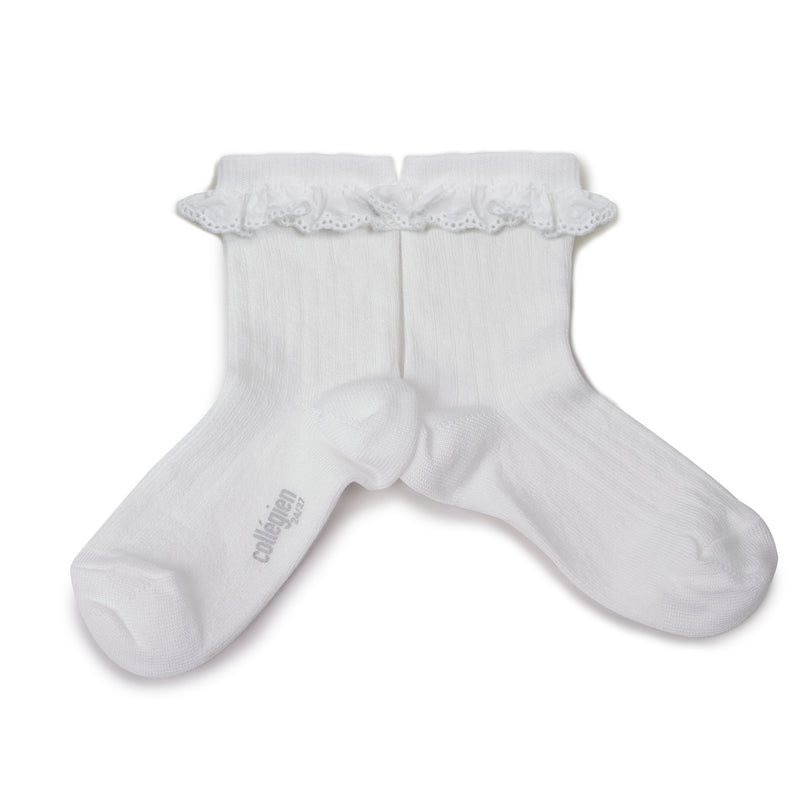 Pauline Broderie Anglaise Trim - White