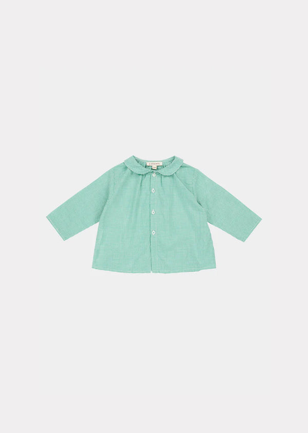 Aloe Baby Shirt | Green Gingham