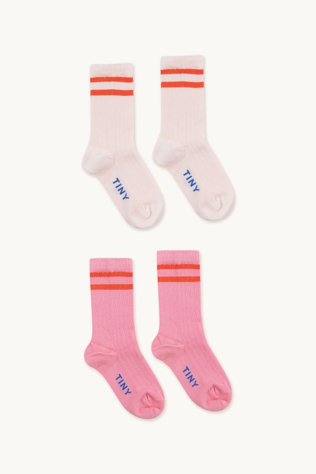 Stripes Medium Socks Pack | Soft Pink/Powder Pink