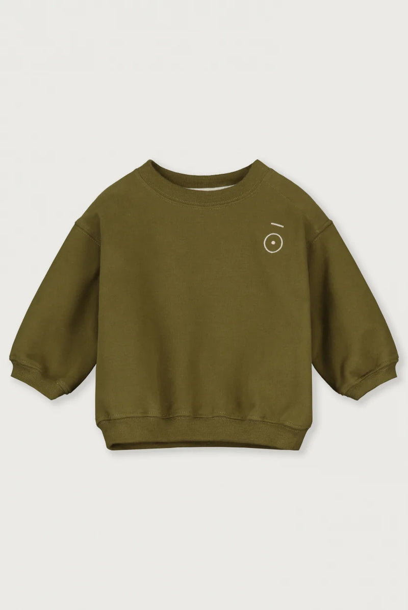 Baby Dropped Shoulder Sweater | Olive Green