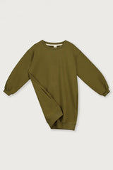 Dropped Shoulder Dress | Olive Green
