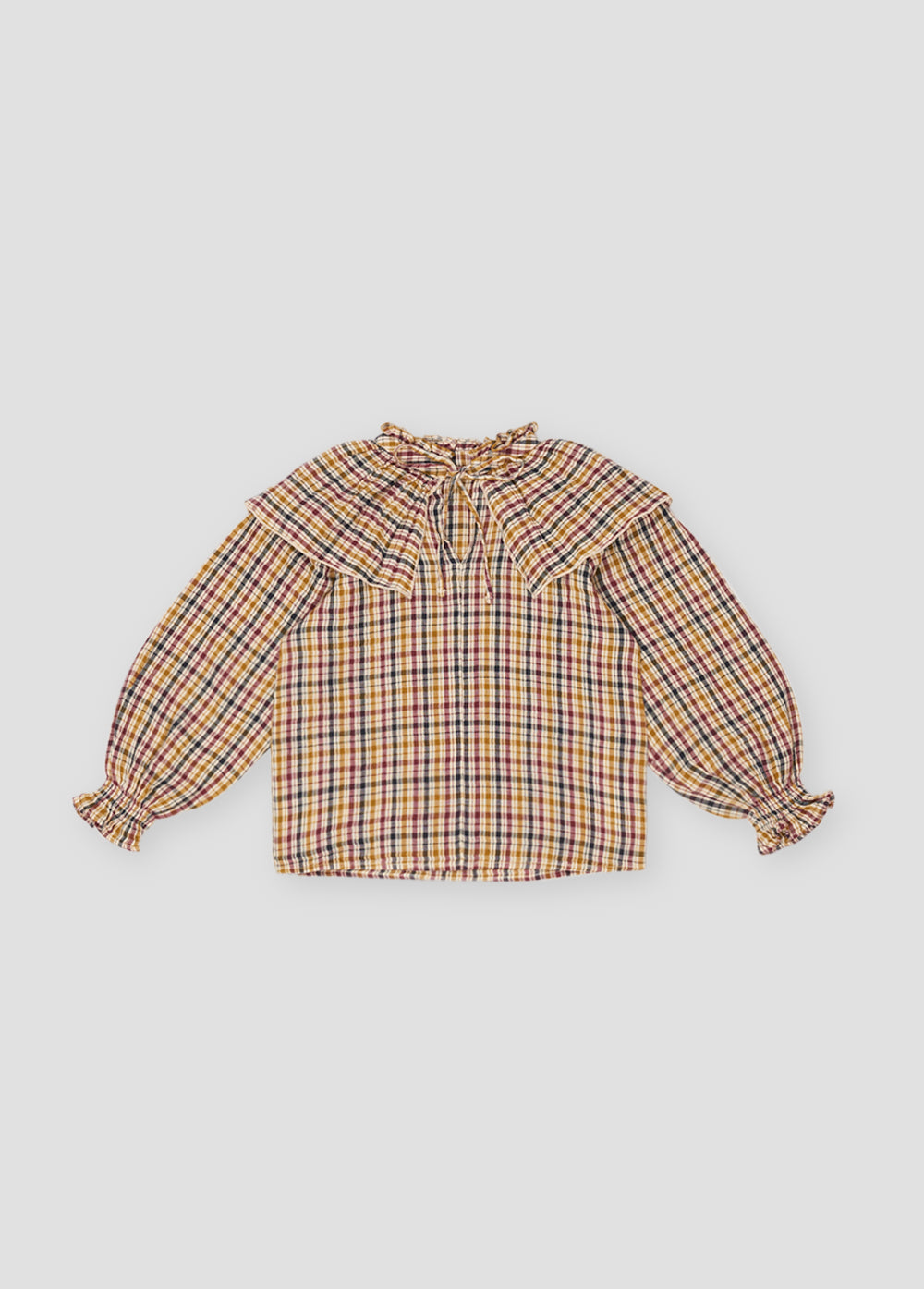 Benerice Blouse | Multi Color Check | Marigold Modern Kids