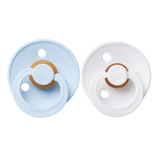 Bibs Pacifier 2 Pack - Baby Blue + White