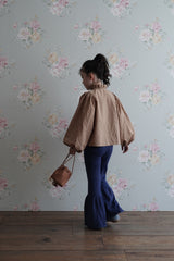 Lantern Sleeve Shirt | Brown Check