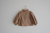Lantern Sleeve Shirt | Brown Check