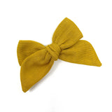 Baby Tied Bow Clip - Assorted Colors