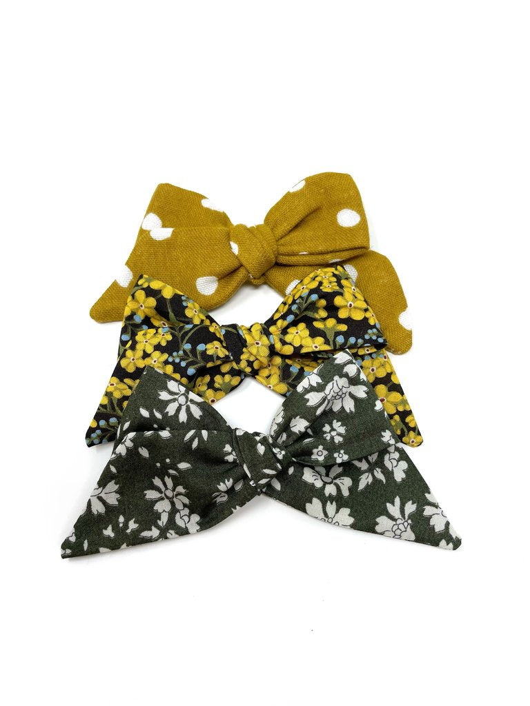 Baby Tied Bow Clip - Assorted Colors