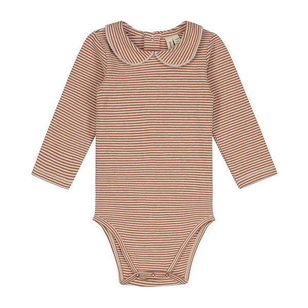 Baby Collar Onesie - Autumn Stripe