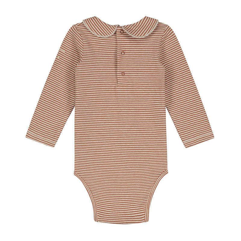 Baby Collar Onesie - Autumn Stripe