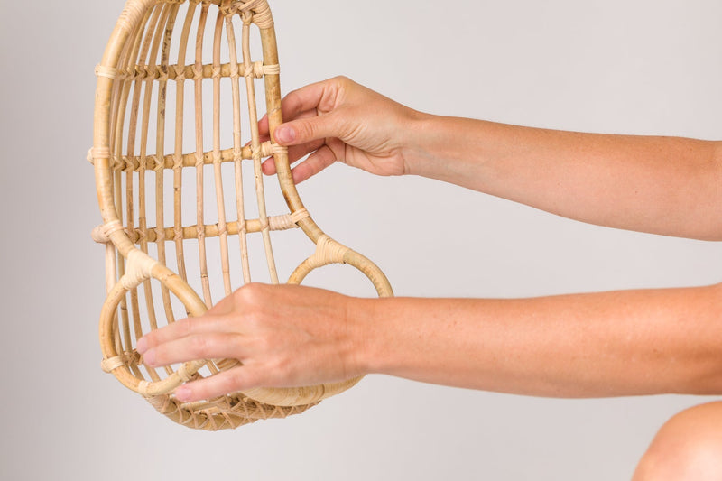 Rattan Hanging Egg-Shaped Chair For Dolls