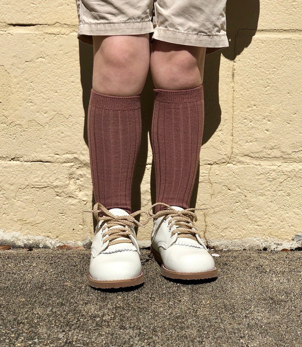 Ribbed Knee Sock - Praline