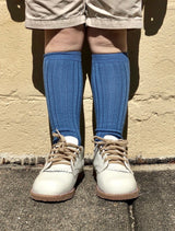 Ribbed Knee Sock - French Blue