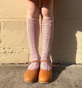 Crochet Knee Socks - Old Rose