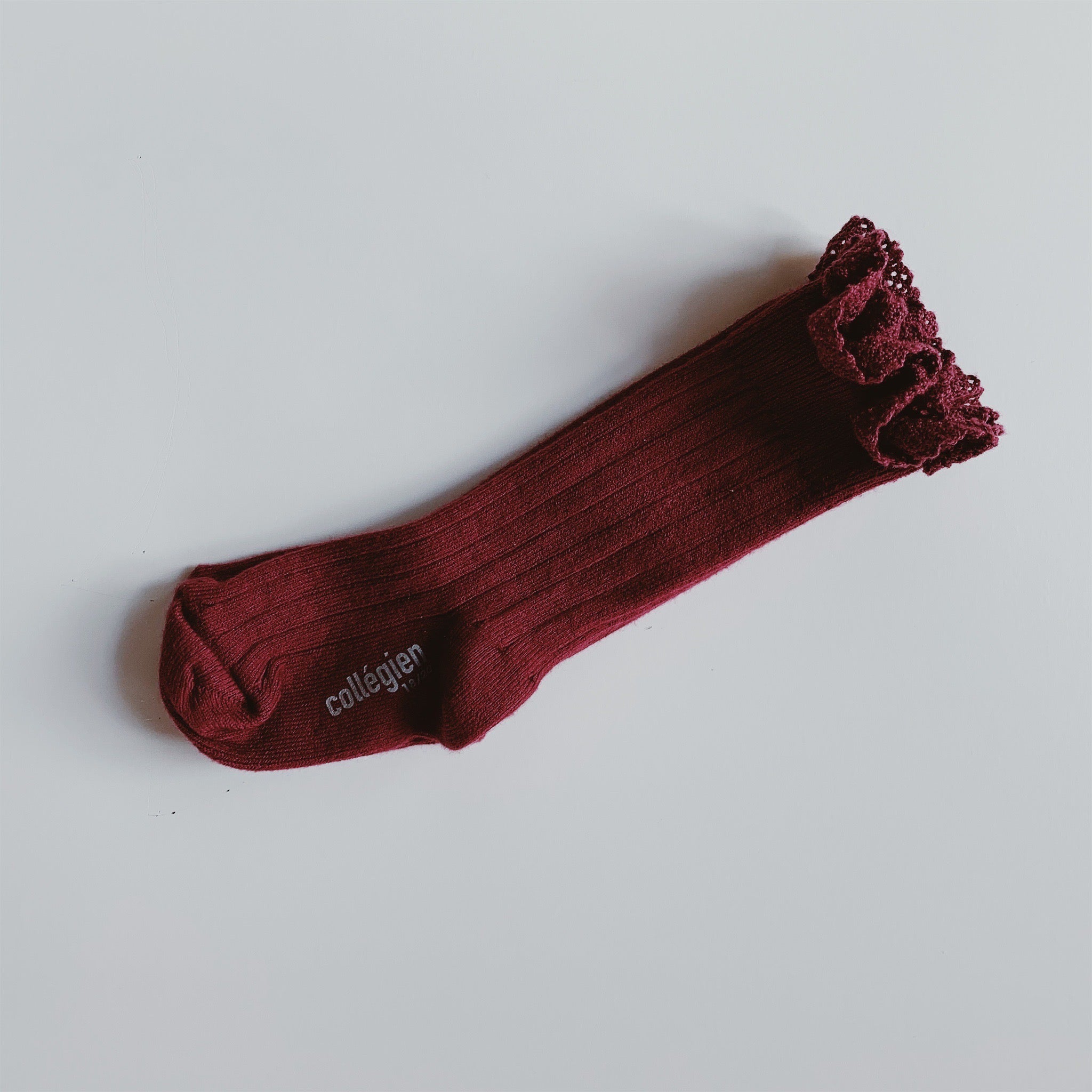 Josephine Lace Trim Knee High - Raspberry – Marigold Modern Kids