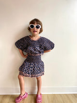 Jasper Border Print Smocked Top