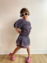 Jasper Border Print Smocked Top