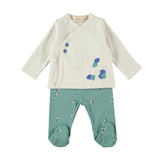 Jacket + Footed Pants | Petals Green