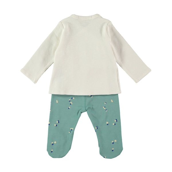 Jacket + Footed Pants | Petals Green