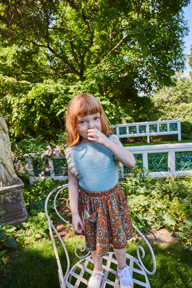 Misha & Puff Circle Skirt | Tarragon Medallion | Marigold Modern Kids