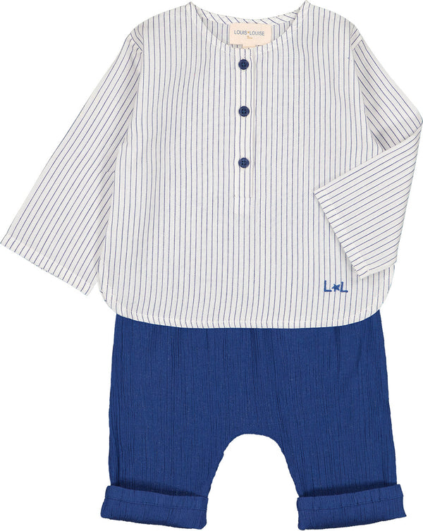 Baby Shirt Oncle | Navy Stripe