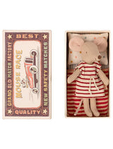 Big Sister Mouse In Matchbox | Red Striped Dress
