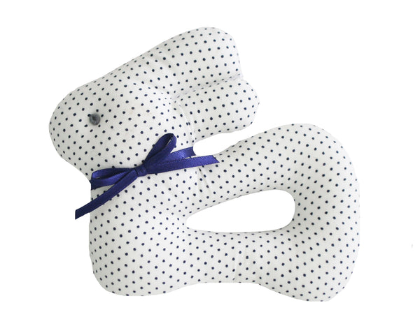 My First Bunny Rattle | Navy Spot