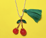 Cherries Rinestone Necklace