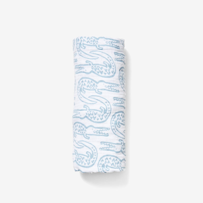 Swaddle - Bay Blue Alligator