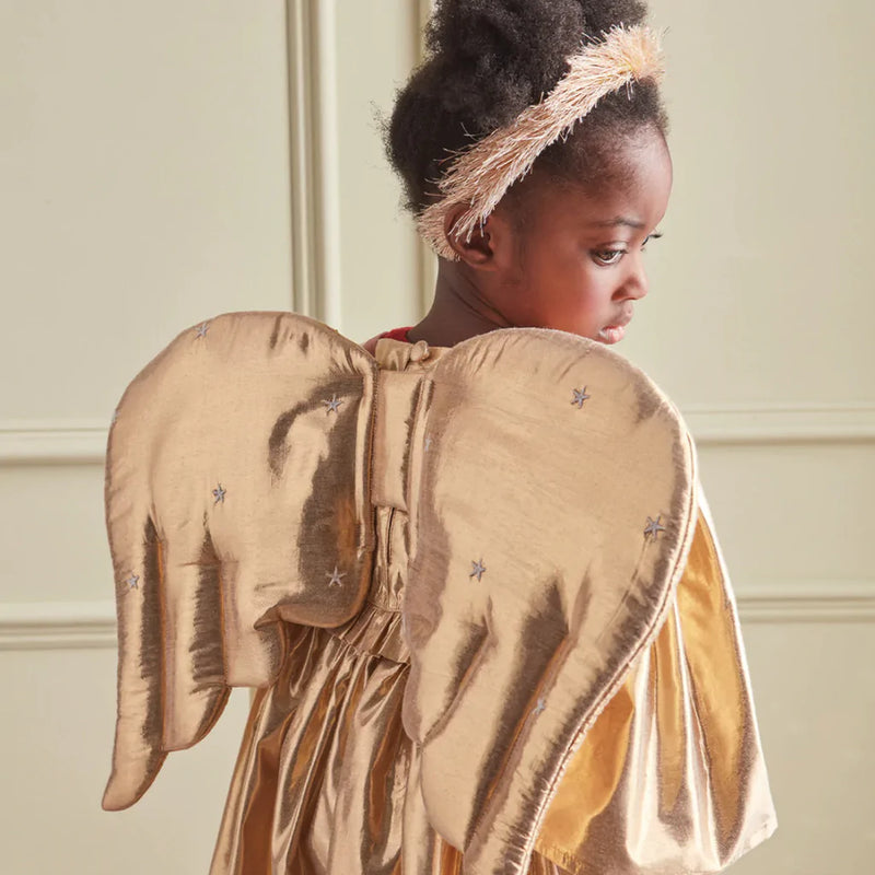 Gold Quilted Angel Wings & Crown