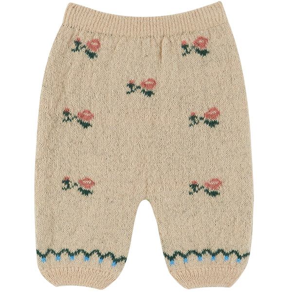 Knit Trousers | Jacquard Rose