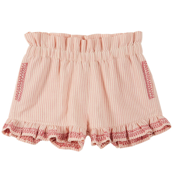 Pink Stripe Cotton Shorts