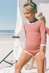 Mini Rib Rashie Onesie - Plum