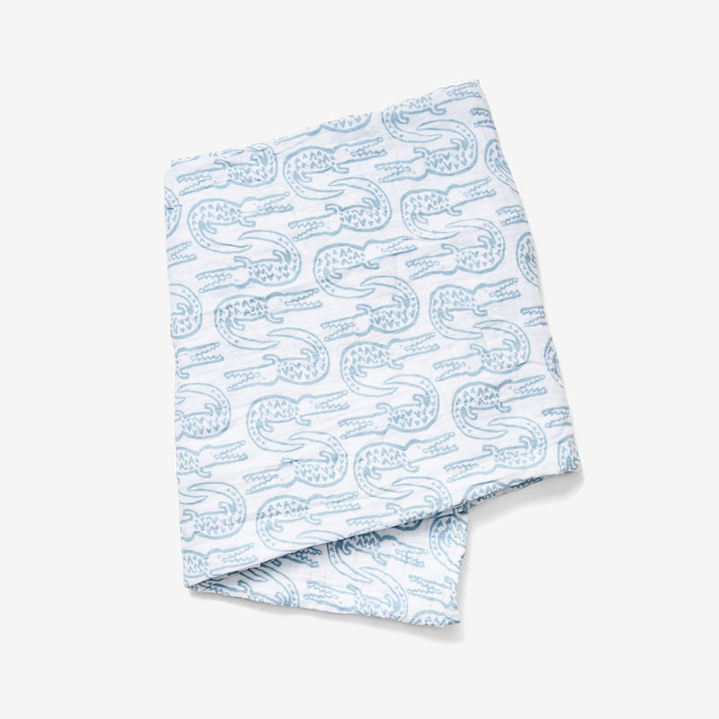 Swaddle - Bay Blue Alligator