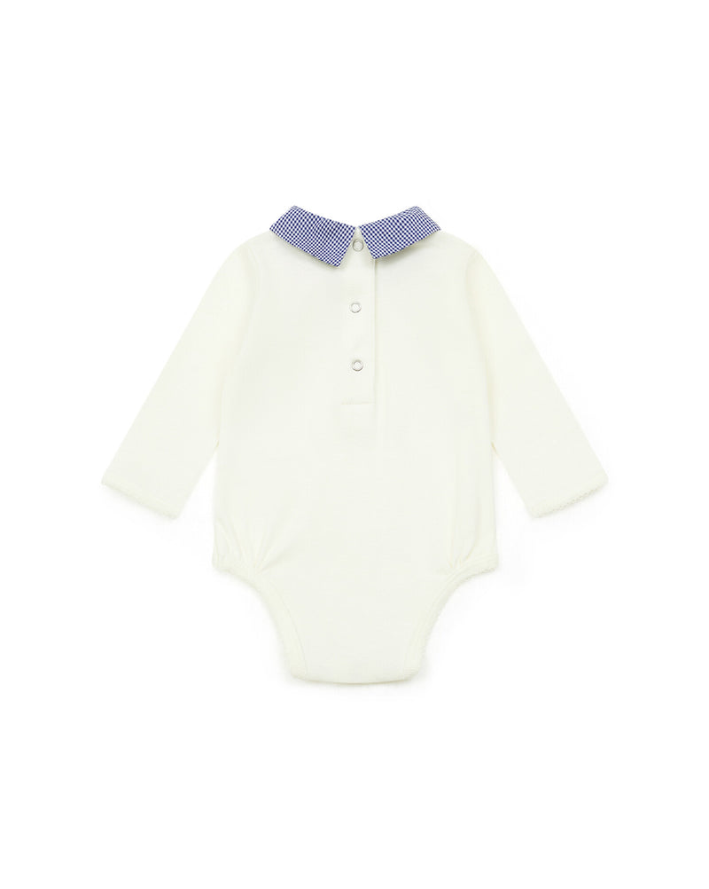Vichy Collared Onesie | Blue