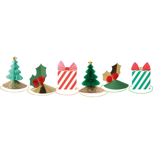 Mixed Christmas Party Hats (x6)
