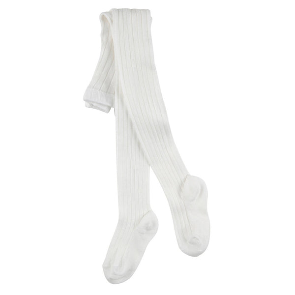 Ribbed Tights - White
